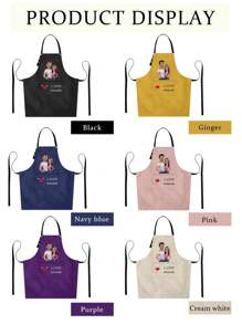 Customized 3-Piece Kitchen Apron Set, Personalized Couple Portrait Apron, Heat Resistant Gloves, Heat Resistant Pad. Suitable For Cooking, Industrial Production, Household Chores, Outdoor Grilling. Hand Or Machine Washable. Multiple Colors Available. Perfect Gift For Her/Him On Birthday, Anniversary, Christmas