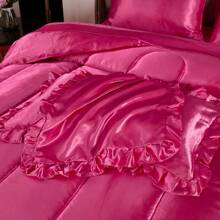 Satin Bed In A Bag 8 Pieces Queen Size Silk Like Black Comforter Set Luxury Silky Bedding Set Soft Lightweight Comforter Set Cooling Sheet Set