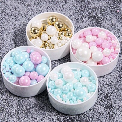 85g/3oz Baking Decoration Series Colorful Sugar Pearls, Mixed Color Pastry, Cake, Ice Cream Decorative Pearls, Wedding Dessert Decoration, Birthday Party Supplies