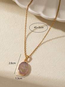 1 Lucky Stone Necklace For 12 Constellations Aries Amethyst Star/Taurus Lapis Lazuli Snake/Gemini Aquamarine Hand/Cancer Rose Quartz Eye/Leo Green Strawberry Leaves/Virgo Rose Quartz Chrysanthemum Tree Of Life Accessories Shiny Pendant Necklace Valentine's Day Gift Dating Annual Meeting Party Decoration Long Necklace Deep V Sweater Chain Birthday Gift Bohemian Style,Mom,Mother,Mother's Day,Gift - Colorful - View 17