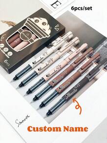 3pcs 6pcs Personalized Name Your Exclusive Imprint Create A Unique Writing Tool To Show Your Personalized. Direct Liquid Ink, Smooth Writing; Needle Pen Tip, Precise And Delicate; Quick-Drying Technology To Avoid Smudging; Large Ink Capacity, Long-Lasting And . Artistic Style And Fresh, Simple And Fashionable, Highly Attractive Design. Students Can Practice Questions And Office Workers Can Record
