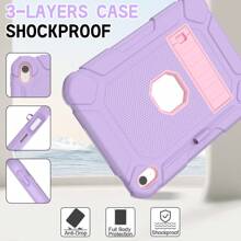 重型保护壳，带可调节支架和防滑设计，适用于 iPad 56789 10th 和 Air 2 Pro Air 456th M2 9.7 英寸 10.2 英寸 10.9 英寸和三星 GALAXY A9 Plus 11 英寸，甜美紫色 - 淡紫色 - 查看 5