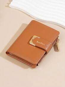 Baellerry 女士短款钱包 拉链双折零钱包 时尚卡包 钱包 钱包 迷你钱包 小钱包 - 棕色 - 查看 3