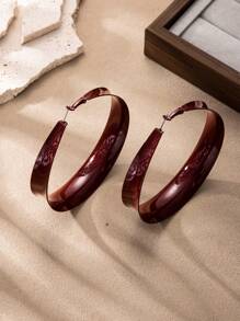 1pc European And American Fashion Plain Court Earrings, Suitable For Women's Daily Wear