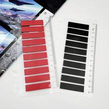 200 Sheets/1200 Sheets Black & Red Index Sticky Notes, Transparent PET Convenient Bookmarks For Students,School Supplies,Back To School - Multicolor - View 14