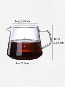 Brutelle 1pc Heat-Resistant Glass Coffee Pot, Compact And Portable, Suitable For Kitchen, Bar, Restaurant, Office - 600ML Two Points - View 8