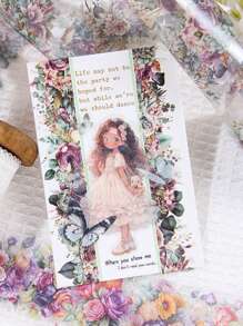 6 Rollen Schönes Blumenmuster PET wasserfestes Klebeband für DIY Scrapbooking, Journaling und Foto-Collagen Dekorative Aufkleber Rollen - Geschenk für Freunde zum Schulstart