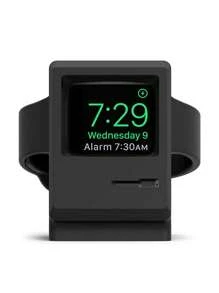 1pc Retro Computer Shaped Silicone Charging Stand, Desktop Charging Dock Display Holder Compatible With Apple Watch 8/SE/7/6/5/4/3/2/1 (Charger Not Included)