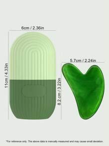 1 Pc Ice Face Roller Or/1pc Gua Sha Massage Tool Or /2 Pcs Ice Face Roller And Gua Sha Set, Ice Roller For Face & Eye Puffiness Relief Beauty Facial Rollers Mold Icing Massage Skin Care Tools For Brighten Lubricate Shrink Pores Remove Fine Lines,Halloween Presents, Christmas Gifts(Green) - Green - View 8