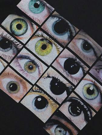 Tiny Spark Herrtröja med kort ärm och ögontryck, avslappnad sommar