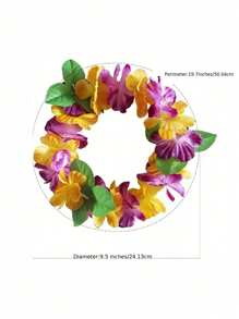 6/12/18/24/30pcs Hawaiian Wreaths Headband Tropical Luau Flower Headpiece Leis, Thicker Floral Crown For Summer Beach Pool Party Decorations Favors Supplies, Summer Decor, Summer Supplies, Party Decor, Party Supplies, Hawaii Theme Party - Multicolor - View 3