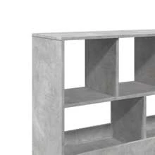 Cloisonné de séparation en béton gris et bois d'ingénierie