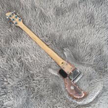 Factory Brand New 6 Strings Crystal Dan ArmStrong Electric Guitar LED Blue Lights Transparent Acrylic Body Blank Headstock 24 Frets Rosewood Fingerboard Pickguard Chrome Hardware H Pickup Clear Lucite Quick Delivery
