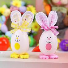 Huevos de Pascua hechos a mano, huevos pintados a mano por estudiantes, huevos de Pascua decorados, huevos de conejo terminados escolares - Multicolor - Ver 4