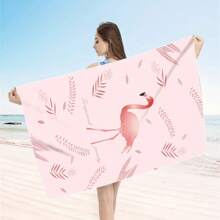 1 Pc Extra Large Flamingo Print Ultra-Soft Microfiber Beach Towel - Quick Dry, Non-Stick And Extra Plush, Skin-Friendly And Portable, Suitable For Fun Travel, Yoga, Picnic And Pool Party Summer,Holiday - Multicolor - View 65
