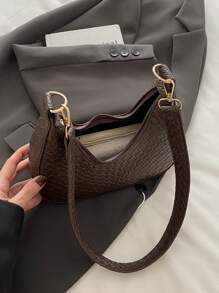 Túi xách đơn giản họa tiết dệt trơn màu thời trang, đa năng, nhẹ và thanh lịch, thích hợp để mua sắm, ví, mua sắm, phụ nữ trẻ, sinh viên đại học, người mới đến, nhân viên văn phòng. Rất thích hợp cho văn phòng, trường đại học, công việc, kinh doanh, đi làm, hoạt động ngoài trời, du lịch và đi chơi - màu nâu - Xem 7