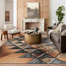 1pc Crystal Velvet Embossed Plaid Area Rug/Doormat - 5mm Thick, Waterproof, Non-Slip, Easy Clean, Machine Washable, Soft & Comfortable, Suitable For Entryway, Kitchen, Living Room, Bedroom, Hallway, Bathroom, Laundry Room - Carpet Decor