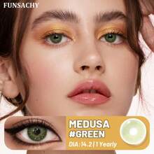 FUNSACHY 1 Pair Of Soft Gray Contact Lenses, Annual Makeup Contact Lenses, Beauty Contact Lenses, Suitable For Daily Wear And Use.