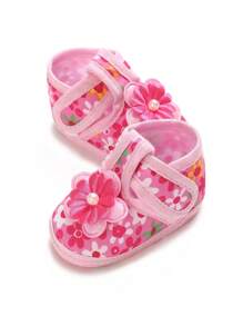 Infant Girls' Embroidered Pink Christening Shoes, Suitable For Spring/Autumn - Pink - View 5