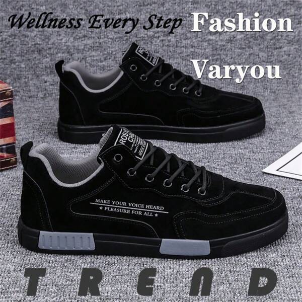 Calçados esportivos casuais masculinos para atividades ao ar livre - Sapatos baixos leves e impermeáveis da moda - Tamanho 39-47, calçados de skate confortáveis e resistentes ao desgaste, novos, com sola grossa - Sapatos de patinação extragrandes, de camurça, antiderrapantes e soltos para as quatro estações