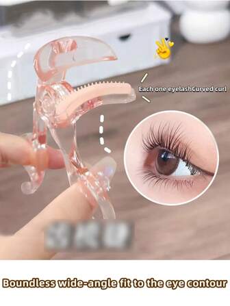 1 pieza Nuevo rizador de pestañas de ángulo ancho y ligero, adecuado para uso doméstico y al aire libre, rizador de pestañas portátil y pequeño de repuesto, sin pellizcar ni tirar, herramienta de maquillaje rizador de pestañas, rizador de pestañas de plástico, adecuado para pestañas gruesas o duras (rosa), adecuado para principiantes, maquillaje, barato, decoración de habitaciones, tocador, viajes, dormitorio, accesorios de maquillaje, rizador de pestañas, barato, rellenos de calcetines, maquillaje, herramientas de maquillaje, cosas baratas, regalos, regalos para mujeres, regalos de Navidad