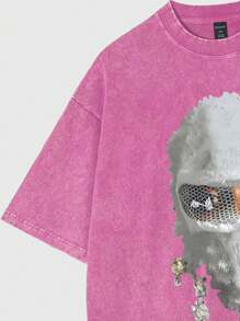 品牌男士 T 恤新款夏季美式宽松休闲短袖衬衫，加大码印花 T 恤 Inspo