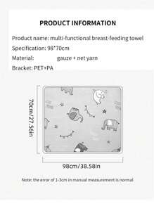 1pc Pink Multifunctional Breathable Nursing Cover/Feeding Apron/Privacy Dress/Multi-Use Shawl/Summer Outdoor Sunscreen Clothes - Pink - View 6