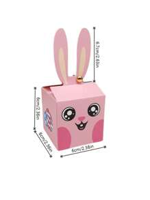 12pcs/Pack Easter Bunny Design Gift Box Package For Party Favors