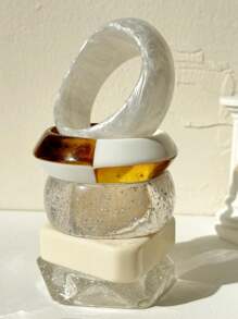 1 件扎染闪亮几何树脂手链，夏季海滩度假杂志拍摄配件 - 彩色 - 查看 2