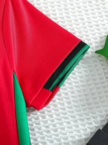 Set de 2 piezas de ropa informal deportiva de secado rápido de manga corta para niño preadolescente, adecuada para ocio, deportes, fútbol, actividades de equipo, diseño estampado