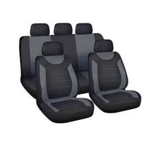 5 Full-Seat Car Seat Cover Universal Style 2 Front Seats 1 Backrest 1 Back Cushion 5 Head Caps Multiple Colors Optional Thin Polyester Fabric 2 Mm Sponge