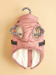 1pc Dog Harness Vest With Leash, Waterproof Padded Winter Warm Outfit