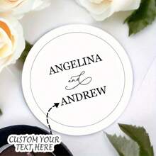 45/90pcs Customizable Wedding Engagement Thank You Gift Tags, Artistic Paper Stickers, Black & White, For Gift Packaging Decor