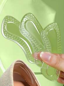 2 Pairs Comfortable Soft Silicone Heel Cushion Pads, Anti-Friction - Clear - View 10