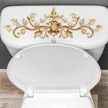 1 Stück Vintage Muster Toiletten Sitz Aufkleber, selbstklebender Toiletten Tank Aufkleber, kreative Wanddekoration, Badezimmer Accessoires, Geschenke Heim Dekoration Geburtstag Abschluss Zimmer Dekoration Badezimmer Dekoration Schlafzimmer Dekoration Raum Deko Wohnzimmer Dekoration Haus Dekoration Heim Dekoration Wohnzimmer Tapeten Aufkleber Personalisierte Aufkleber