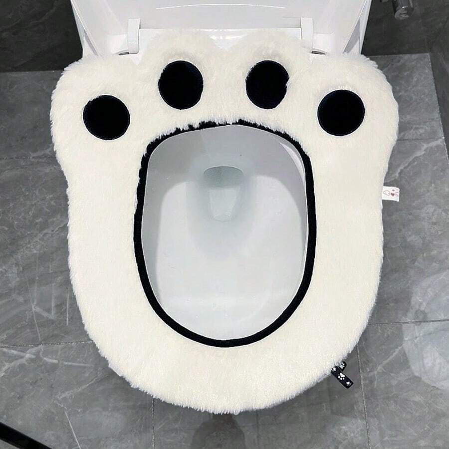 1 件可洗马桶座套，冬季保暖马桶垫，老人儿童防滑浴室必需品，家庭和酒店使用卡通熊掌可爱马桶座垫易于拆卸温暖防滑母亲节礼物 - toilet seat - 查看 1