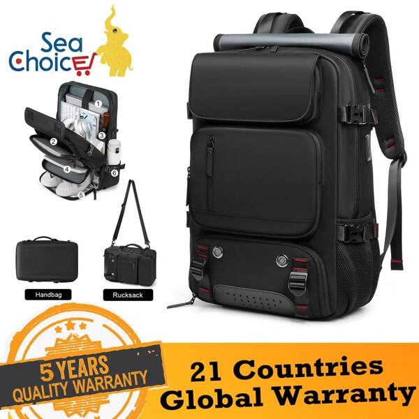 Mochila Sea Choice de 35L, mochila de senderismo apta para portátiles de 17 pulgadas, mochila de viaje portátil a prueba de agua y con diseño antirrobo, mochila de gran capacidad para ordenador/computadora/para el hombro con estilo Ins/Y89k, adecuada para mujeres/hombres/niñas/niños, con compartimento para ordenador, gran capacidad, para la escuela, la oficina, el trabajo y el uso diario, con múltiples funciones y ligera y portátil.