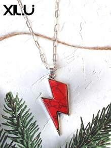 1 set de collar con colgante y aretes de estilo retro y país del oeste antiguo con diseño exagerado de color turquesa al estilo del Día de San Valentín para mujeres