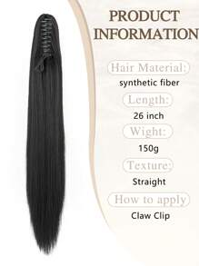 Ponytail Extension,26" Claw Clip Hair Extensions Ponytail Synthetic Long Straight Hair Extension Natural Looking Synthetic Hairpiece For Women High Temperature Fiber Hair Extension - Multicolor - View 3