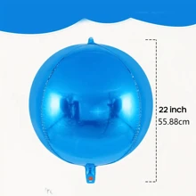 Juego de 6 globos de metal 4D de 22 pulgadas para Año Nuevo, bodas, cumpleaños, aniversarios, graduaciones, fiestas, decoración de celebraciones y suministros para fiestas en interiores y exteriores