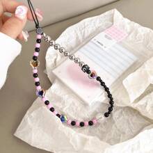 1 Y2K Laser Pearl Love Romantic Telefon Smycz Brelok, CCD Smycz Antypoślizgowa Lina Kompatybilna Z Etui Na Telefon