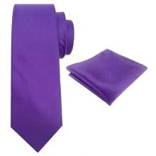 Zweiteiler, Herren Einfarbige Mikrofaser Krawatte und Einstecktuch Kombination, sehr geeignet als Herrengeschenk, passend, Hochzeiten, Bräutigame, Trauzeugen, Dates, Abendessen, Feste und andere Anlässe