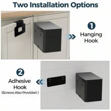 Stainless Steel Hanging Trash Can With Lid And Inner Bucket, 2 Gallon Kitchen Compost Bin For Counter Top, Under Sink Or Wall Mount, Small Garbage Can For Cupboard/Bathroom/Bedroom/RV, Black - Black - View 3