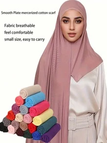 1pc Silky Soft Solid Color Scarf, Versatile Lightweight Breathable Head/Neck Wrap