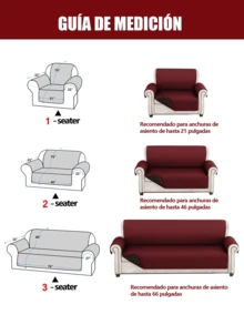 Funda de Sofá Reversible para 1,2,3 Cojín Funda de Sofá para Perros Resistente al Agua Funda Protectora de Muebles con Espuma Palos Correas Elásticas para Mascota Gato. - Beis - Ver 5