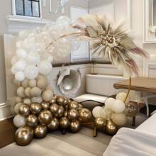 50 stuks crèmekleurige, witte en gouden ballonnen, zandkleurige, nudekleurige, gouden, transparante ballonnen, metallic champagnekleurige, gouden, imitatieparelkleurige, witte zandballonnen, ivoorkleurige, beige verlovingsballonnen, neutrale bruidscadeau- en Boheemse decoratie