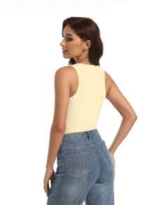 GEREARC Women's Cute Crew Neck Tank Tops Breathable Slim Fit Sleeveless Design Going Out Tops