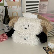1pc Plush Cartoon Dog Tissue Box Plush Tissue Box Detachable Tissue Storage Container Desktop Tissue Organizer