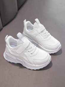 Girls Sports Shoes, New Spring & Autumn Waterproof Soft Sole Leather Chunky Sneakers, Suitable For Boys And Girls, Toddlers/Little Kids, Spring/Autumn