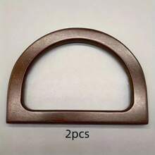 1 对高端木质手提包手柄，圆形 D 形竹木钱包配件 - 彩色 - 查看 3